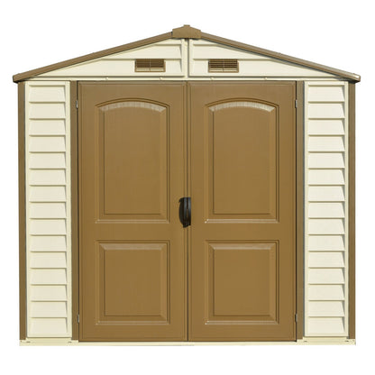 DuraMax 8ft x 6ft Storeall Vinyl Shed with Foundation Kit and window