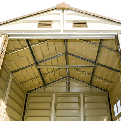 DuraMax 8ft x 6ft Storeall Vinyl Shed with Foundation Kit and window