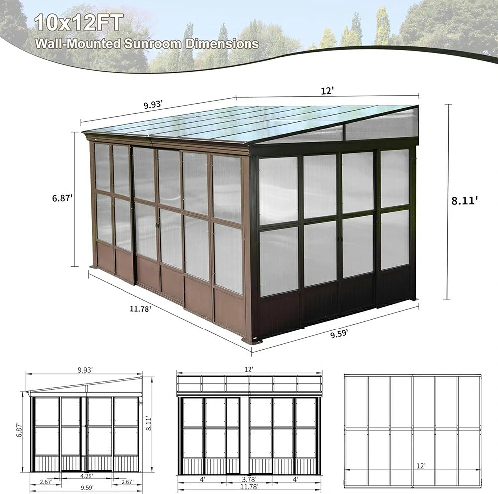 Polycarbonate Wall Mounted Sunroom - Image 30