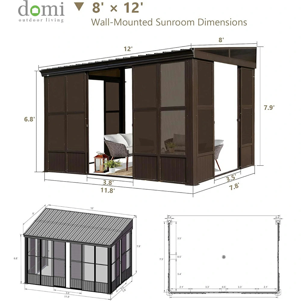 Wall Mounted Sunroom with Side Door - Image 23