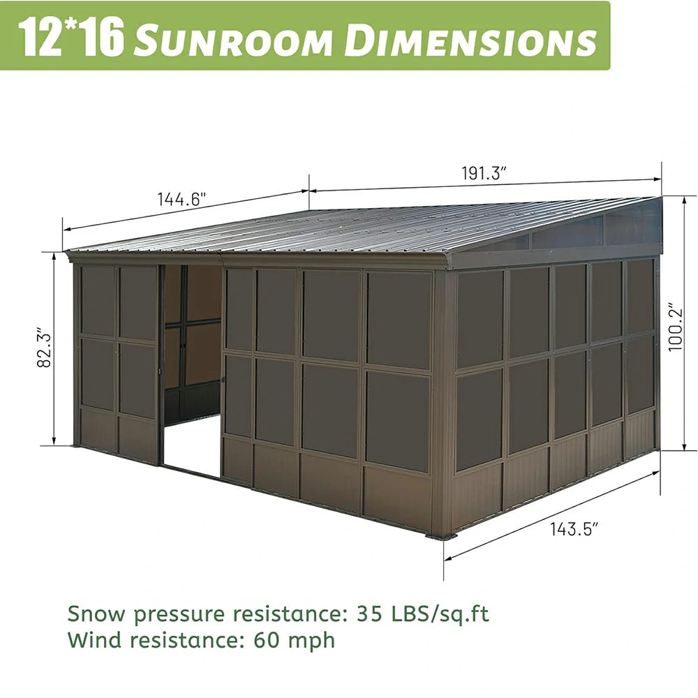 Wall Mounted Sunroom with Side Door - Image 16