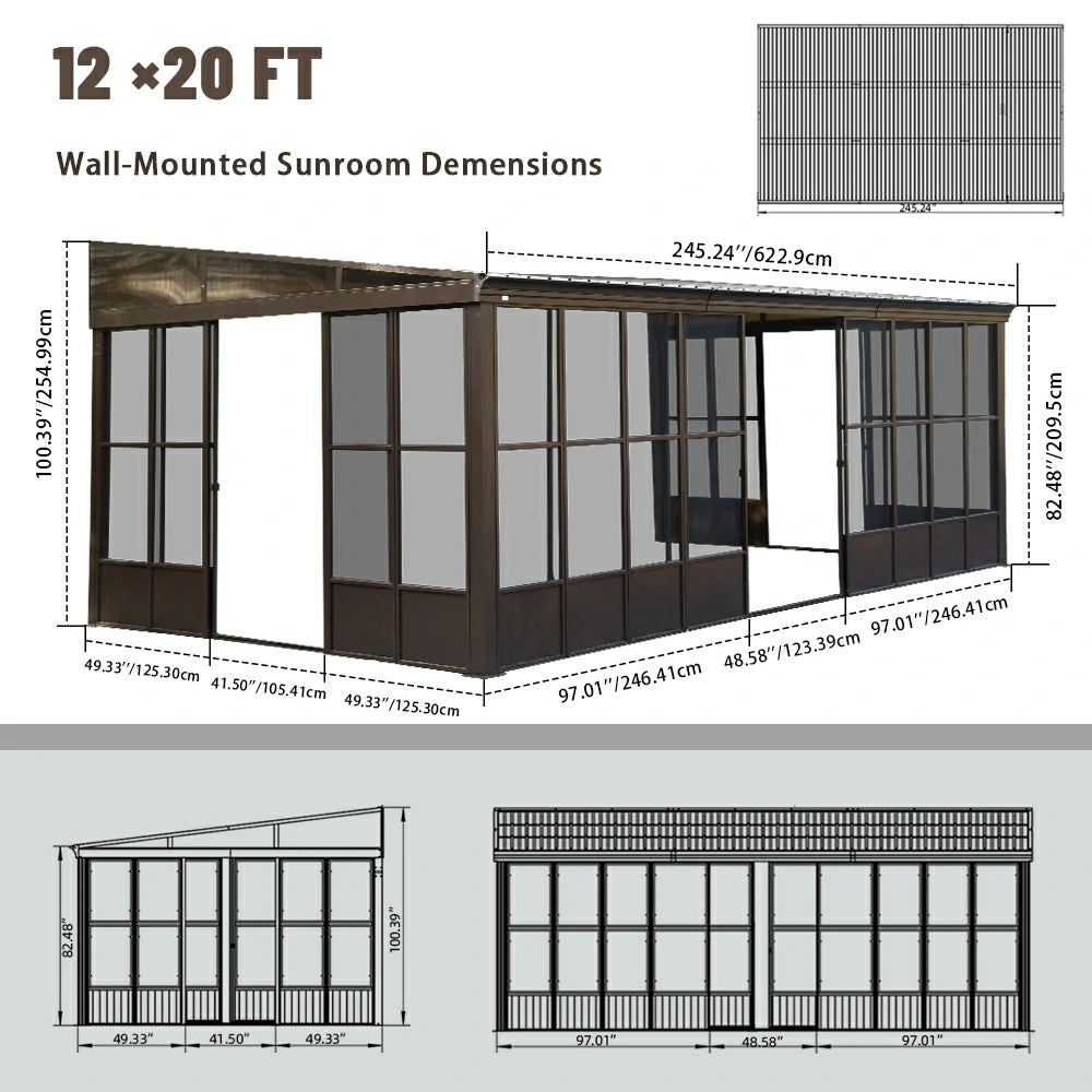 Wall Mounted Sunroom with Side Door - Image 30