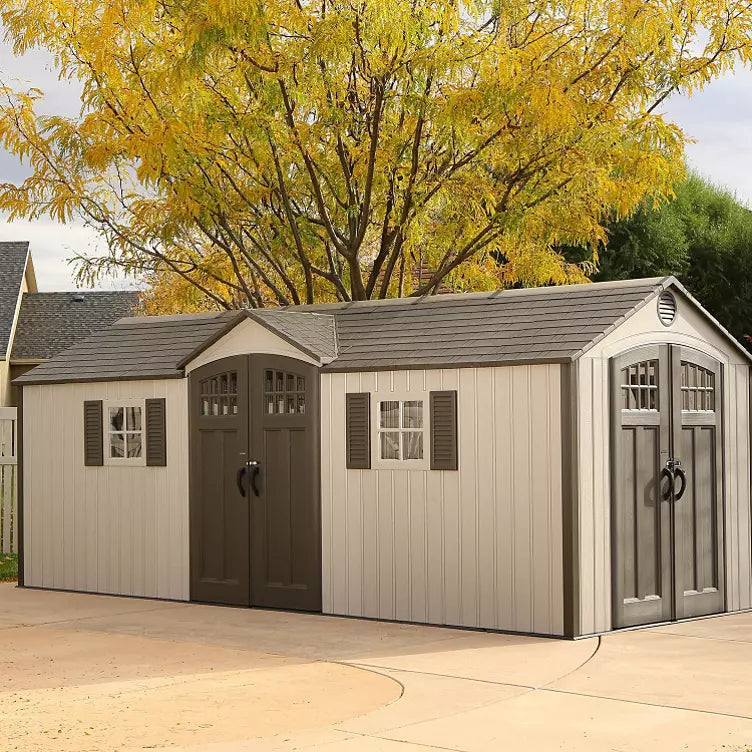 Lifetime 20′ x 8′ Outdoor Storage Shed Building Brown - Image 3